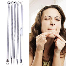 New And Hot 5 Pcs Pimple Blemish Comedone Acne Extractor Remover Tool Set Silver Color Stainless Steel Material Anne
