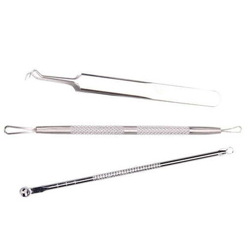 New And Hot Stainless Blackhead Facial Acne Spot Pimple Remover Extractor Tool Comedone 3Pcs new and high quality Anne