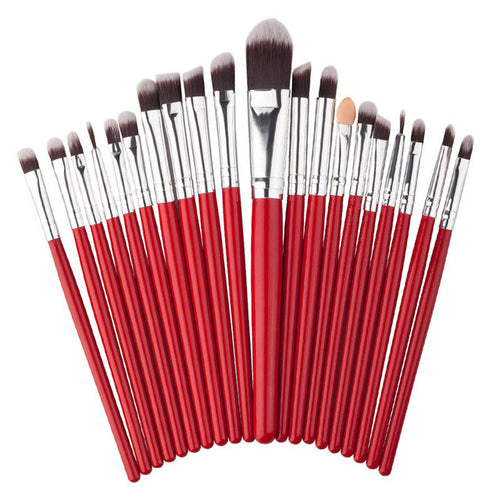 New Arrival 20pcs Red Makeup Brushes Professional Cosmetic Foundation Brush Hot Makeup Brush Set Freeshipping