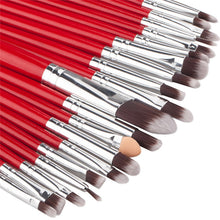 New Arrival 20pcs Red Makeup Brushes Professional Cosmetic Foundation Brush Hot Makeup Brush Set Freeshipping