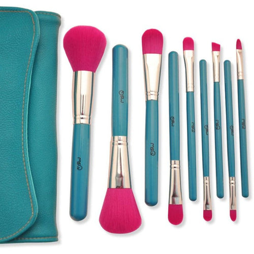 New Arrivals natural color Suitable for Professional use or Home use Blue Classic Cosmetic Brush Set Cosmetic Brush Bag Beauty