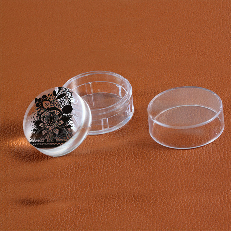 New Clear Nail Art Stamping Women DIY Plastic Head Stamper Scraper Image Plate Manicure Print Tool