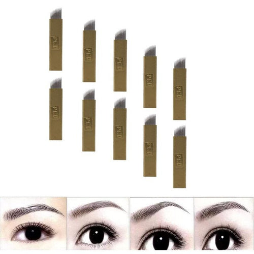 New Designed Sterilized Independent Packing 10Pcs 12Pins Permanent Makeup Eyebrow Tattoo Blades Microblading Needles Anne