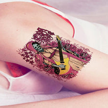 New Designed make you so different Personalized Wicked Guitar Skull Tattoo Sticker Patterns Of Men And Women Arm Anne