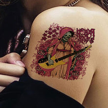 New Designed make you so different Personalized Wicked Guitar Skull Tattoo Sticker Patterns Of Men And Women Arm Anne