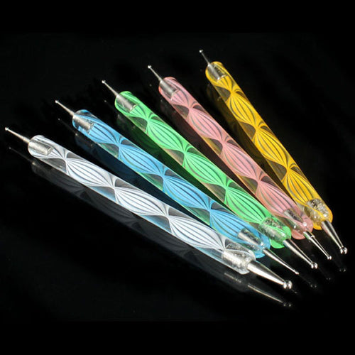 New Designer 100% Brand new and high quality 5PCS Multi Coloured Double Ended Nail Art Dotting/Marbleizing Tools Anne