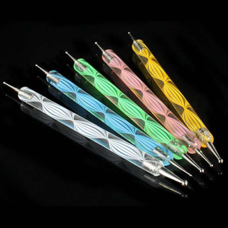 New Designer 100% Brand new and high quality 5PCS Multi Coloured Double Ended Nail Art Dotting/Marbleizing Tools Anne