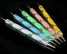 New Designer 100% Brand new and high quality 5PCS Multi Coloured Double Ended Nail Art Dotting/Marbleizing Tools Anne