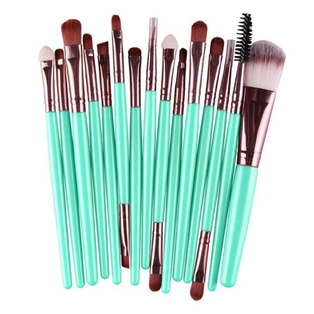 New Designer 15 pcs Makeup Brush Set tools Make-up Toiletry Kit Wool Make Up Brush Set Goat hair Make up brush 2017 Anne