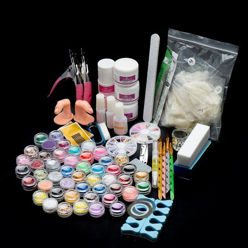New Designer 29Acrylic Nail Art Tips Powder Liquid Brush Glitter Clipper Primer File Set Kit Creating beautiful nail Anne
