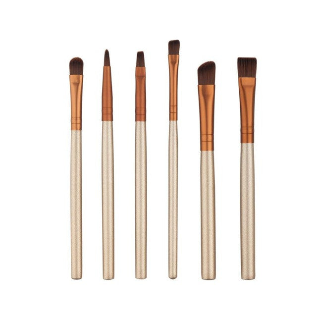 New Designer 6Pcs Cosmetic Eyebrow Eyeshadow Brush Makeup Brush Sets Kits Tools pincel de base Anne