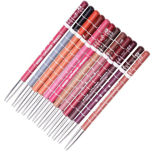 New Designer An essential tool makeup artist 12pcs Women's Professional Makeup Lipliner Waterproof Lip Liner Pencil Set Anne