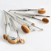 New Designer silver Nylon 10PCS Toothbrush The New Mermaid Makeup Brush Foundation Oval Brushes One Set Anne