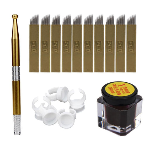 New Fashion Microblading Permanent 3D Makeup Eyebrow Tattoo Needle Pen Pigment Kit Plastic,Stainless Steel Material Anne