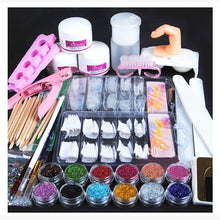 New Nail Set 2016 Acrylic Powder Glitter Nail Brush False Finger Pump Nail Art Tools Kit Freeshipping Hot