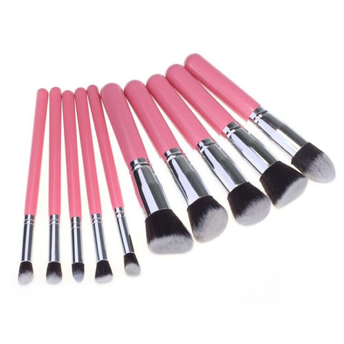 New Top Fashion 10PCS Cosmetic Makeup Brush Brushes Set Foundation Powder Eyeshadow pincel oval 2017 Anne