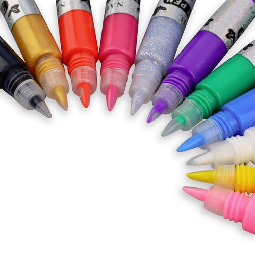New Top Fashion 12 Mix COLOR 3D NAIL ART TIPS DRAWING PAINTING Paiint PEN Bag SET Design Tools Anne