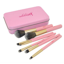 New Top Fashion 14cm 7PCS Pink Tin Box Makeup Brush Set Makeup Brush Cosmetic Tools Beauty Brushes Anne