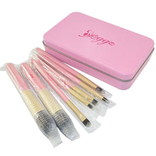 New Top Fashion 14cm 7PCS Pink Tin Box Makeup Brush Set Makeup Brush Cosmetic Tools Beauty Brushes Anne
