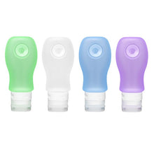 New Top Fashion 4pcs Travel Packing Silicone Press Bottles Set Lotion Shampoo Bath Container Silicone Refillable Bottles