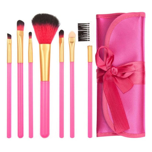 New Top Fashion 7Pcs Pink Makeup Brush Set suitable for all skin types women bag tools bag 2017 Anne