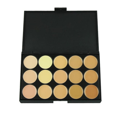 New Top Fashion Foundation Cream Highlighter For Face 1pcs Professional 15 Concealer Camouflage Foundation Makeup Palette Anne
