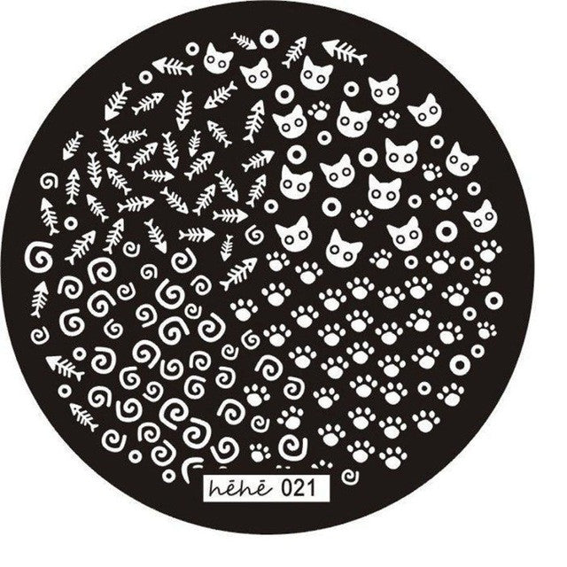 New Top Fashion Nail Art Image Stamp Stamping Plates Manicure Template Hehe Series Steel plate Material Anne