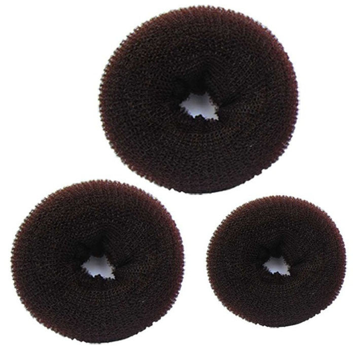 New arrival hot sales 3 Pcs Sponge Women Girl Hair Bun Ring Donut Shaper Styler Maker 3 Sizes Coffee &