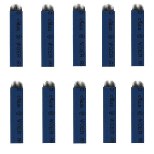 New fashion high quality 10Pcs 14Pins Permanent Makeup Eyebrow Tattoo Blades Microblading Needles Anne