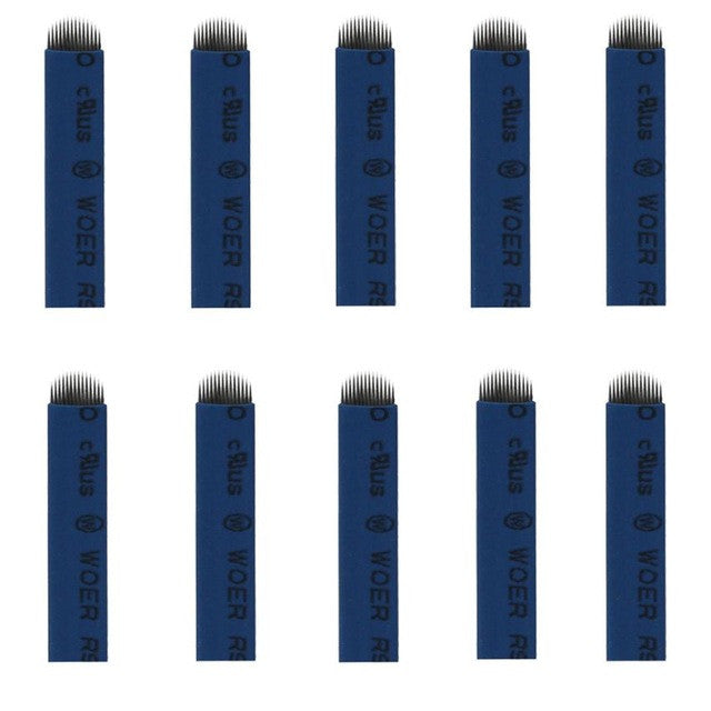 New fashion high quality 10Pcs 14Pins Permanent Makeup Eyebrow Tattoo Blades Microblading Needles Anne