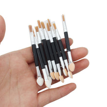 New fashion high quality 10Pcs Makeup Double-end Eye Shadow Eyeliner Brush Sponge Applicator Tool natural color Anne