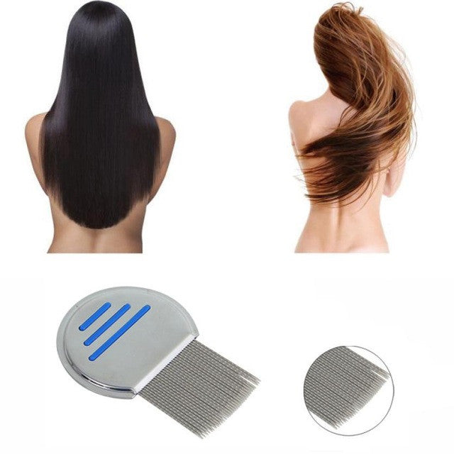 New fashion high quality Terminator Lice Comb Hair Rid Headlice stainless steel Metal Teeth Rounded end protects the scalp Anne