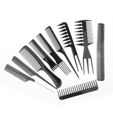 New style 10Pcs Black Pro Salon Hair Styling Hairdressing Plastic Barbers Brush Combs Set ABS Material 2017 Anne
