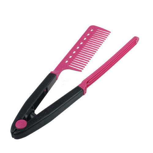 Newest!!! Folding V Comb Hair Straightener Hairdressing Salon Straightening Brush smart DIY tool at home Anne