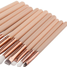 Nylon hair+ aluminum + wooden handle 12Pcs Mini Cosmetic Eyebrow Eyeshadow Brush Makeup Brush Sets Kits Tools Anne