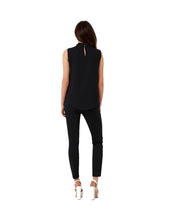 O-Neck Black Choker Top V Hollow Out Wrap Shirt Sleeveless Elegant Women Chiffon Shirt