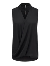 O-Neck Black Choker Top V Hollow Out Wrap Shirt Sleeveless Elegant Women Chiffon Shirt