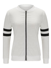 O-Neck Full Sleeve Patchwork Zipper Jackets Silm Black White Cotton Women Jacket Autumn Skinny Women 2016 Casual Jacket Tops