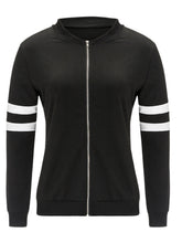 O-Neck Full Sleeve Patchwork Zipper Jackets Silm Black White Cotton Women Jacket Autumn Skinny Women 2016 Casual Jacket Tops