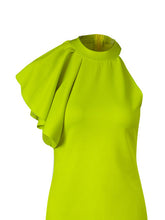 O-Neck Sleeveless Knee Length Dress Ruched One Shoulder Yellow Bodycon Dress Zipper Women 2017 Fashion Fall Autumn Dress