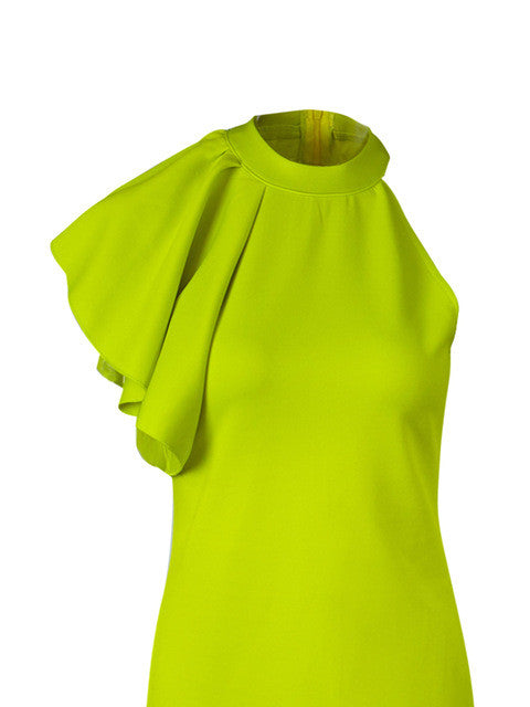 O-Neck Sleeveless Knee Length Dress Ruched One Shoulder Yellow Bodycon Dress Zipper Women 2017 Fashion Fall Autumn Dress
