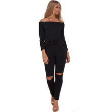 Off Shoulder Bow XXL Black Bodycon Solid Jumpsuit Long Ruched Plus Size Knee Hole Jumpsuit Woman Summer Fall 2016 Romper