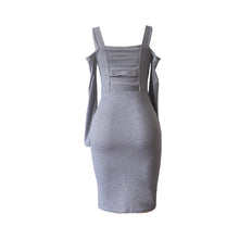 Off Shoulder Full Sleeve Mid-Calf Skinny Dress Black Hollow Out Slim Solid Sexy Lady Dress Women Fashion 2016 Autumn Club Dress