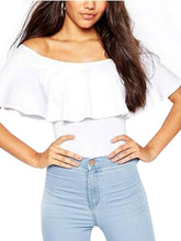 Off Shoulder Ruffle Bodycon Sexy Bodysuit One Piece Jumpsuit Rompers Womens Jumpsuit Summer Party Club Casual Women Outfits