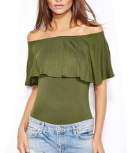 Off Shoulder Ruffle Bodycon Sexy Bodysuit One Piece Jumpsuit Rompers Womens Jumpsuit Summer Party Club Casual Women Outfits
