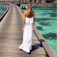 Off Shoulder Ruffle Tube Dress Women Summer Long Maxi Beach Casual Dress Party Dress Causal Fashion 2016 High Quality Elegant