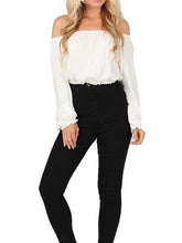 Off Shoulder Short Crop Top Long Sleeve Loose Blouse Fashion Ladies Summer Top Blouse 2016 Black Top Girl Casual