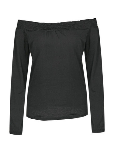 Off Shoulder Women Casual Blouse Long Sleeve Black Pink 2 Color Womens Tops And Blouses For 2016 Tops High Quality Fashion