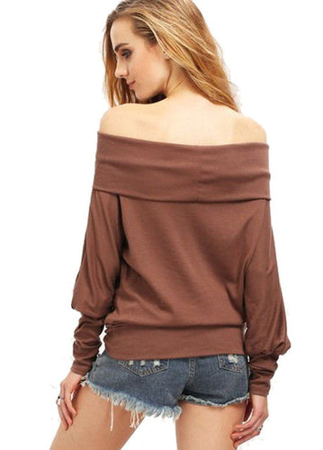 Off Shoulder Women Tops And Blouses 2016 New Fashion Tops Casual Shirt High Quality Fashion 2016 Women Autumn TopsWomen