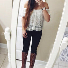 Off The Shoulder Lace Women Shirts Women Summer Tops White Top Shirt Blouses Women Blusa Feminina Camisas Femininas 2017